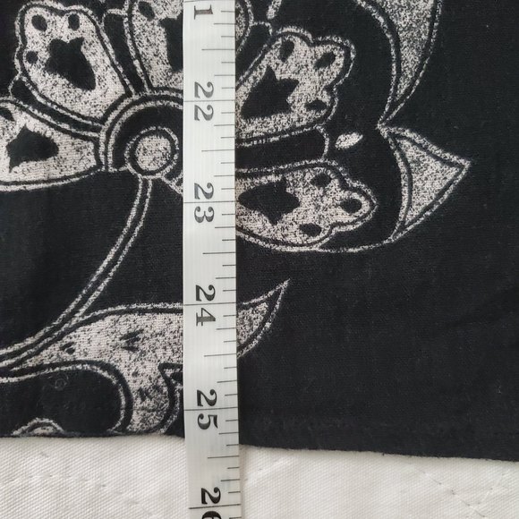 Black with white Mandela flowers print Merona Small(S) tunicTop - Picture 6 of 7